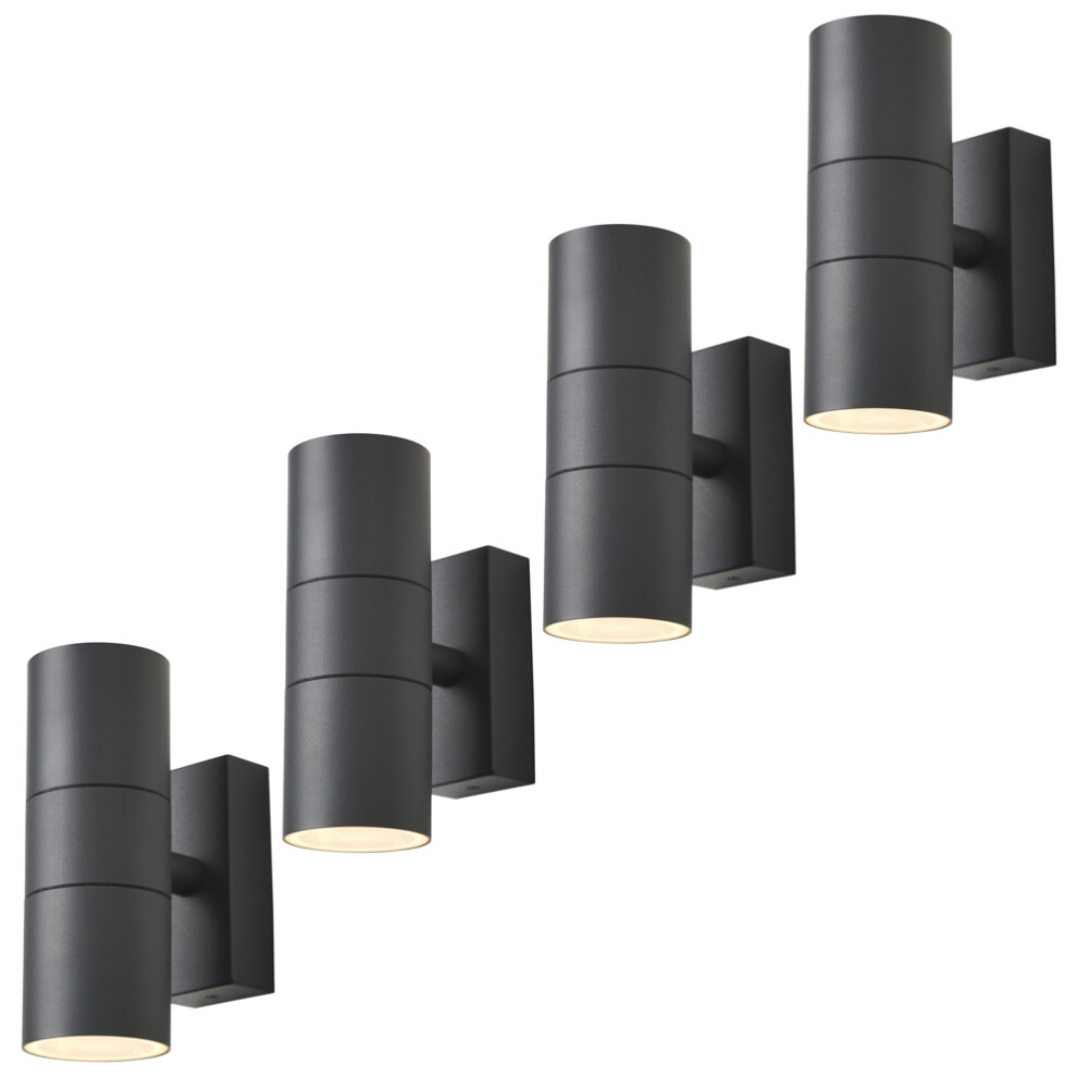 (Anthracite, No) Litecraft Kenn Up&Down Outdoor Wall Light - 4 Pack