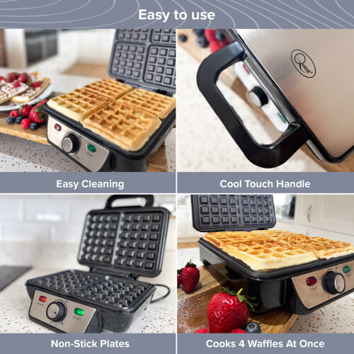 Quest Quest 35940 Four Slice Deep Fill Waffle Maker with Non-Stick Coating 2