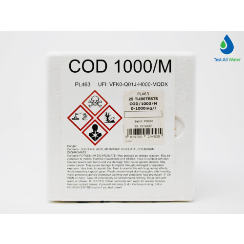 Palintest COD/1000/M 0 ? 1000 mg/L O2 Tubetests 2