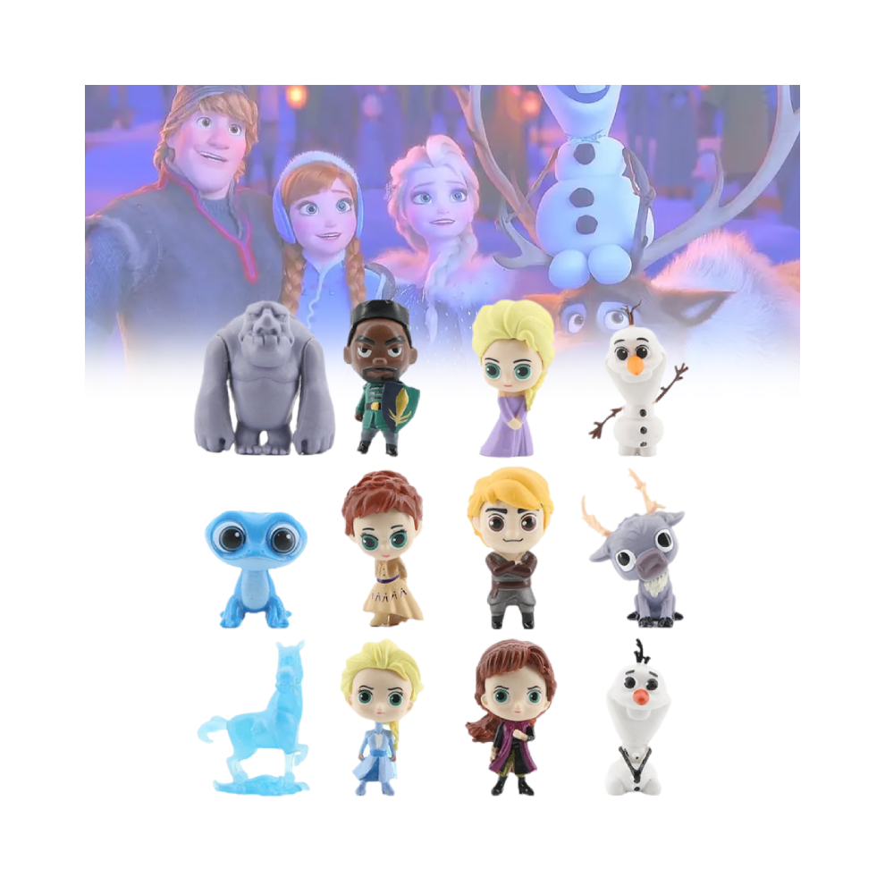 La Reine des Neiges 12 pièces Elsa Anna Olaf Poupée Modèle Jouet Bureau Cadeau de Noël Décoration