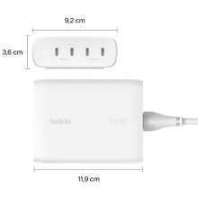 Adaptateur secteur - Belkin - Belkin BoostCharge Pro - technologie GaN - 200 Watt - 5 A