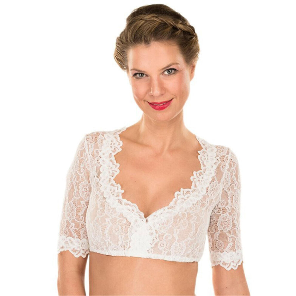 (Abricot -L) Chemisier élégant Dirndl Oktoberfest pour femme Chemisier Dirndl noir Chemisier en dentelle