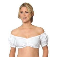 (Zilverwit -M) Dames Oktoberfest Elegante Dirndl Blouse Zwarte Dirndl Blouse Kant Blouse