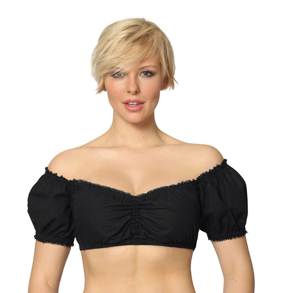 (Vintage Noir -M) Chemisier élégant Dirndl Oktoberfest pour femme Chemisier Dirndl noir Chemisier en