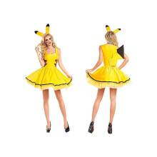 (L) Dameskostuum Halloween Gele Jurk Fancy Cartoon Cosplay Kostuum Hoge Kwaliteit