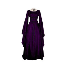 (Paars -XL) Dames Halloween Renaissance Middeleeuws Maxi Jurk Gotisch Cosplay Kostuum