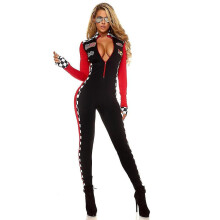 (2XL) Sexy raceautocoureur uniform meisje racecoureur cosplay jumpsuit voor damesfeestkostuum