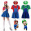 (Rood-M) Mario en Luigi kostuum voor dames B 2