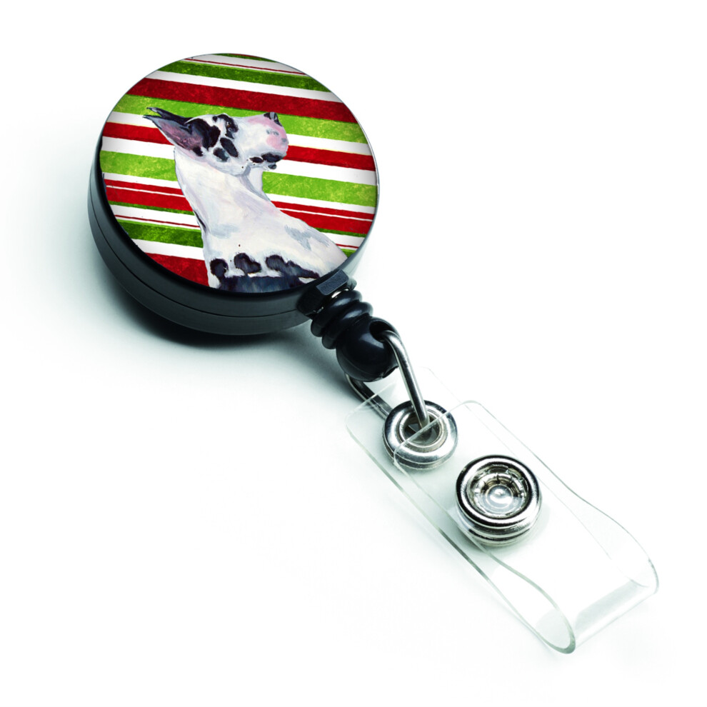 Photos - Other Office Equipment Caroline's Treasures LH9236BR Great Dane Candy Cane Holiday Christmas Retractable Badge Reel for Nurses ID Badge Holder with