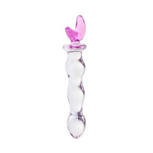 (Crescent Moon Wand - Roze) Glazen dildo seksspeeltje voor vrouwen