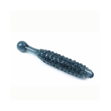(Zwart -A (16 cm lang)) Zwarte korrels glazen anale dubbele dildo buttplug seksspeeltje koppels