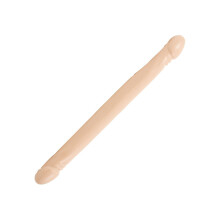 Dubbele kop 18 inch gladde Dong Flesh roze