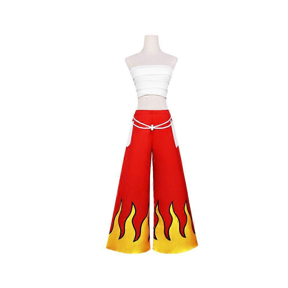 (L - Beige) Anime Fairy Tail Cosplay Costume Erza Scarlet Bra Japonais Unisexe Uniforme Halloween Party
