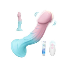 Realistische siliconen vibrerende dildo met zuignap, 9 standen en afstandsbediening