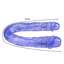 (S) Zachte dildo Dubbele lange realistische dildo's Runyu Cock Lesbische vaginale anale plug Penis voor