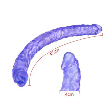 (L) Zachte dildo Dubbele lange realistische dildo's Runyu Cock Lesbische vaginale anale plug Penis voor