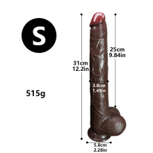 (S) Zwarte gigantische superzachte superlange dildo anale plug vrouwelijke dildo vrouwelijke handmatige
