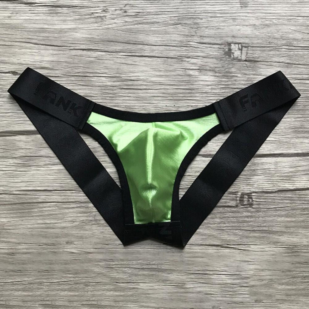 (vert -M) Slip de bikini bombé taille basse pour homme, dos ouvert