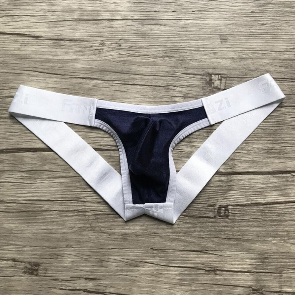 (saphir -L) Slip de bikini bombé taille basse pour homme, dos ouvert