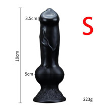 (zwart -S) Enorme realistische wolfhond knoop dildo speeltje S/m/l/xl/xxl Zacht enorm dier grote penis