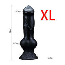 (zwart -XL) Enorme realistische wolfhond knoop dildo speeltje S/m/l/xl/xxl Zacht enorm dier grote penis