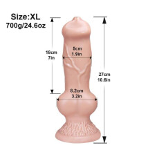 (naakt -XL) Enorme realistische wolfhond knoop dildo speeltje S/m/l/xl/xxl Zacht enorm dier grote penis