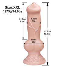 (naakt -XLL) Enorme realistische wolfhond knoop dildo speeltje S/m/l/xl/xxl Zacht enorm dier grote penis