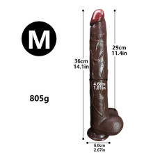(M) Zwarte gigantische superzachte superlange dildo anale plug vrouwelijke dildo vrouwelijke handmatige