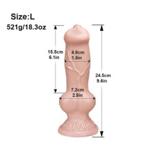 (naakt -L) Enorme realistische wolfhond knoop dildo speeltje S/m/l/xl/xxl Zacht enorm dier grote penis