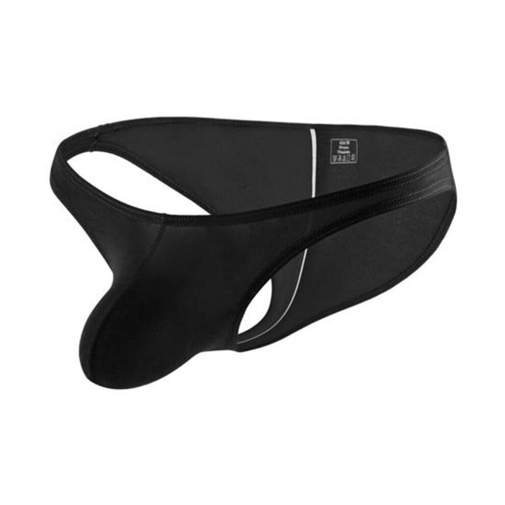 (L - noir) Culotte pour homme en forme de T, taille basse, haute élasticité, respirante, confortable,