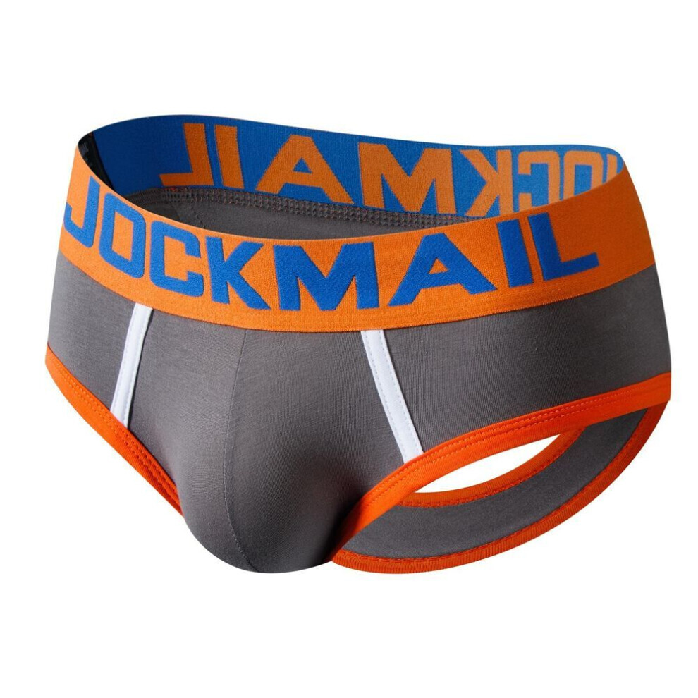 (gris -L) Slip Jockmail Coton Dos Ouvert Sous-Vêtements Sexy Homme
