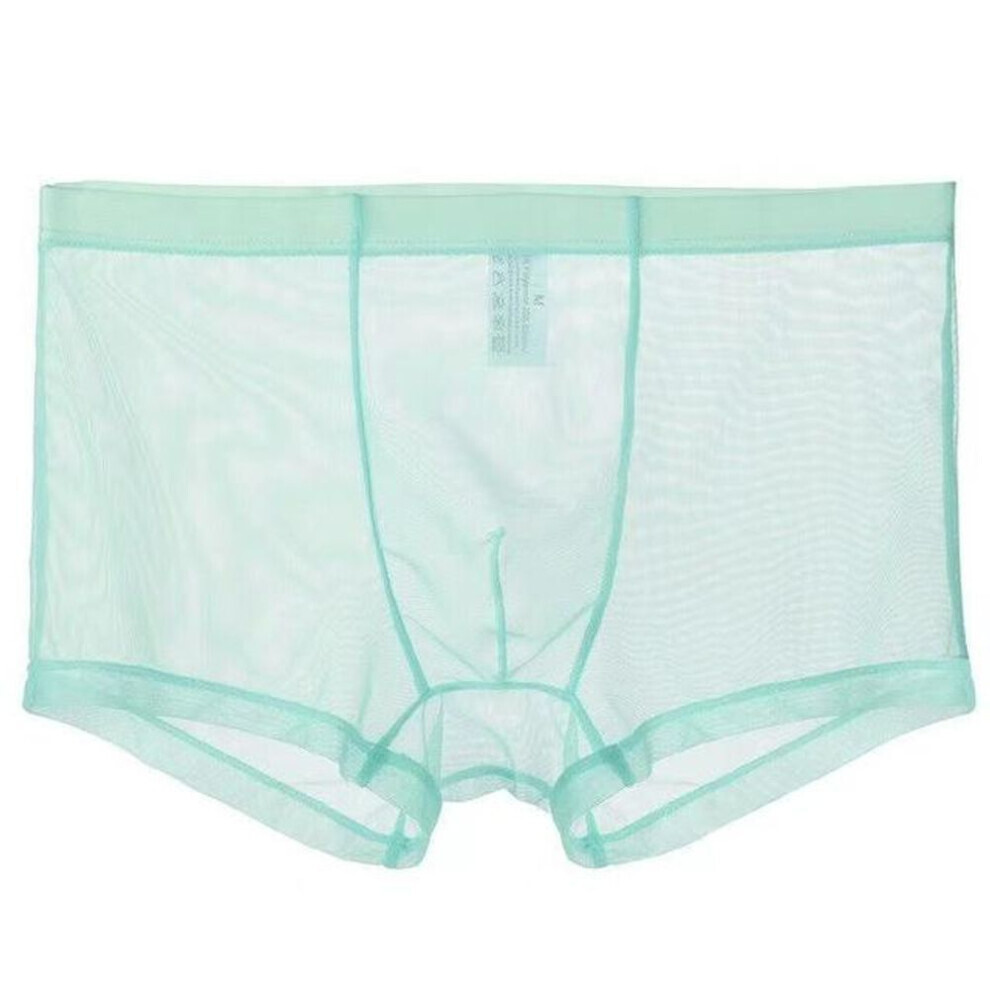 (vert -XL) Boxer transparent pour homme, sous-vêtement masculin transparent, culotte taille basse sexy,
