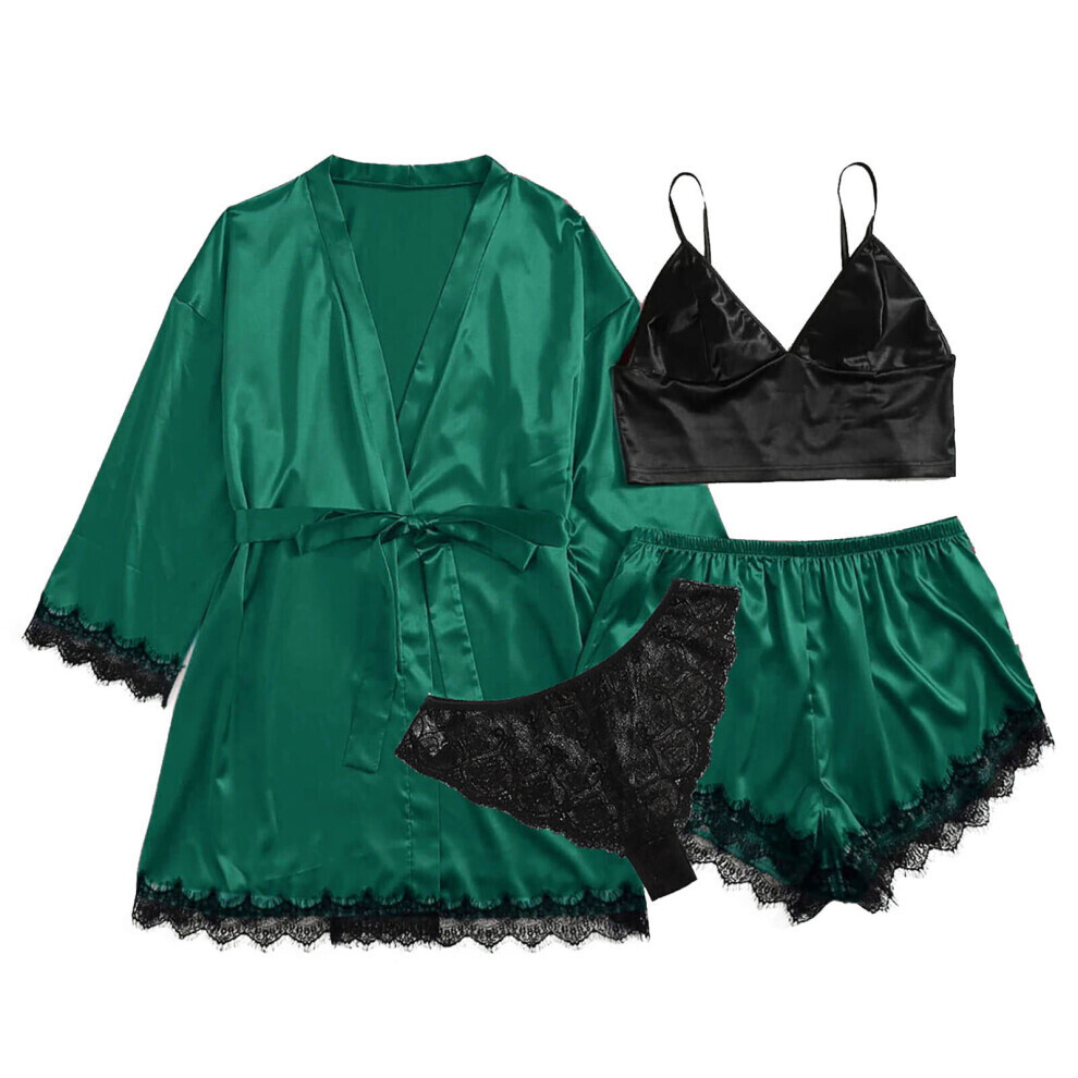(Vert -XL) Pyjama de Noël pour la famille Pyjama de Noël familial Grande taille Sexy Femmes Robe en