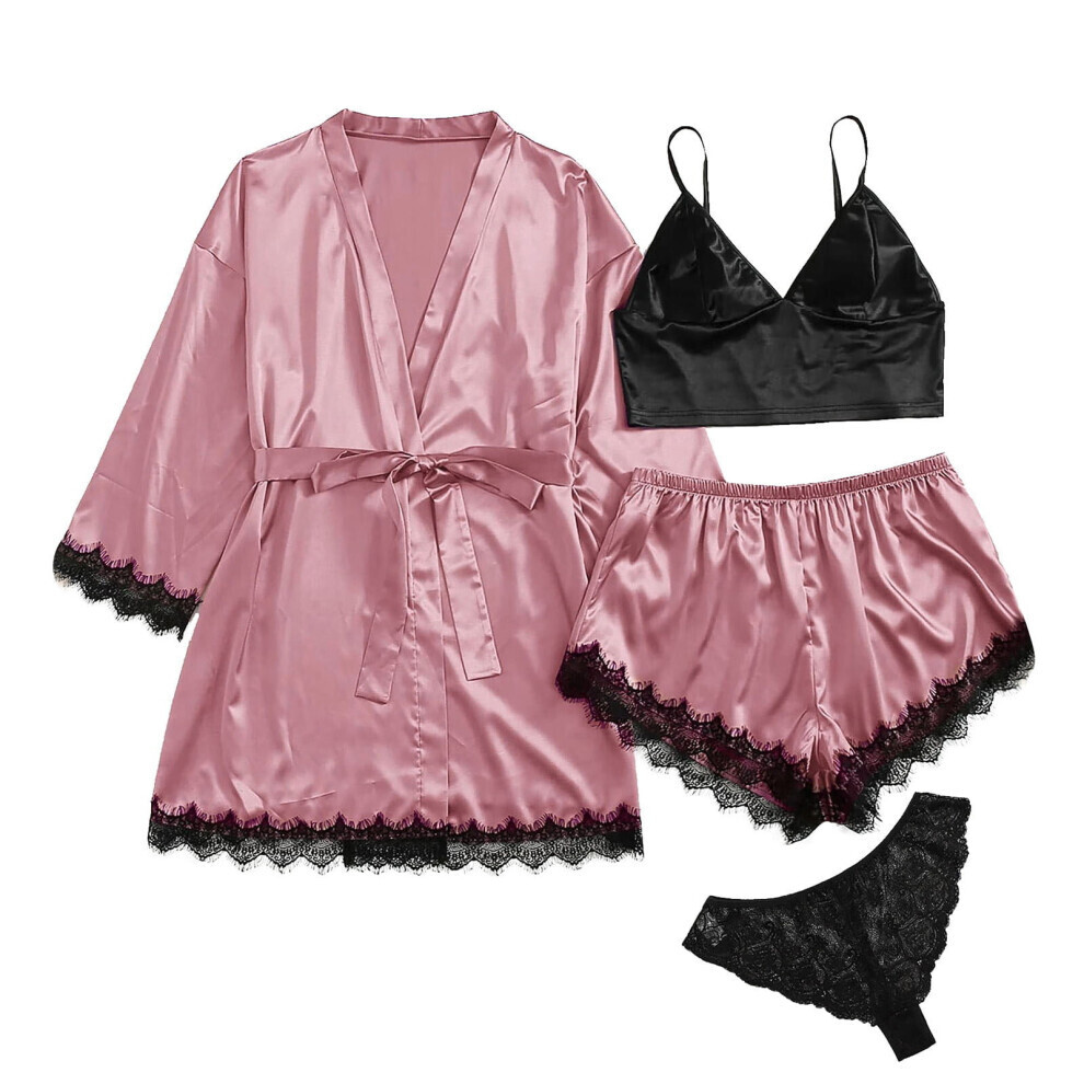 (Rouge -2XL) Pyjama de Noël pour la famille Pyjama de Noël familial Grande taille Sexy Femmes Robe en