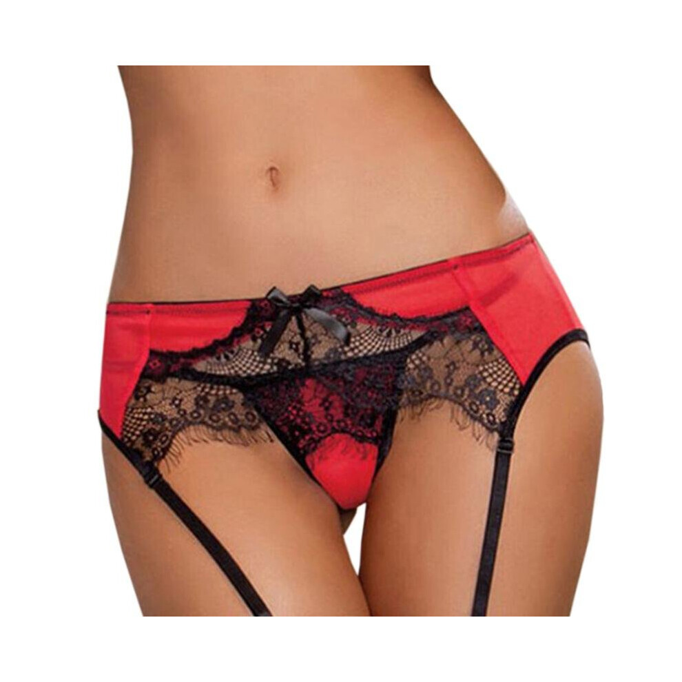 Jarretelles sexy en dentelle rouge et noire pour femmes, culottes, lingerie érotique, pour bas, sous-vêtements,