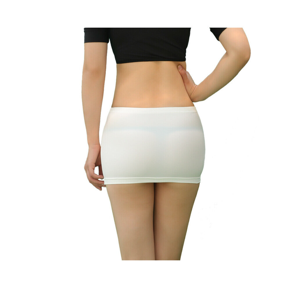 Jupe crayon moulante en soie glacée pour femme, mini-jupe transparente et transparente, style cosplay