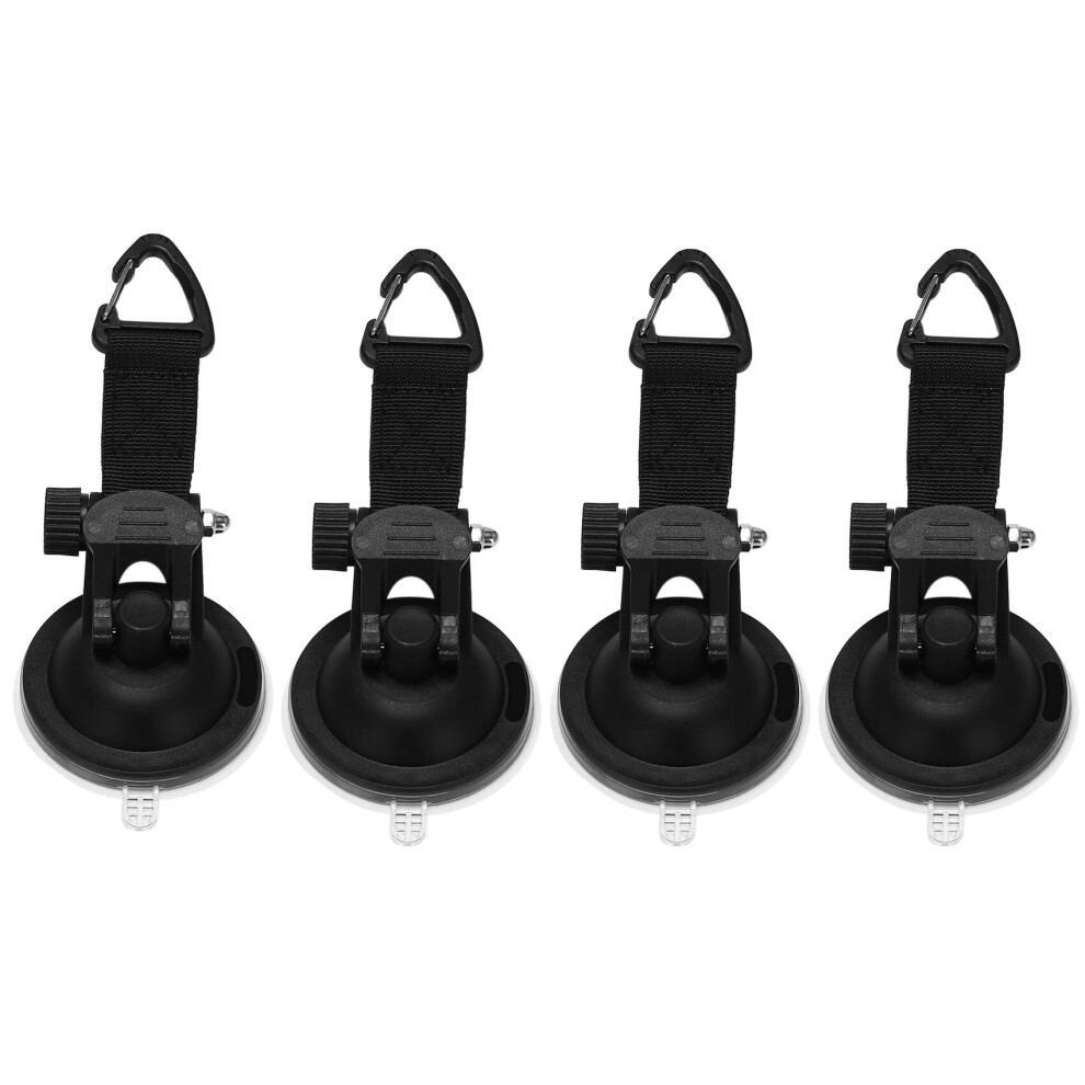 Lot de 4 crochets d'ancrage à ventouse pour fixation de bâches de camping, auvents latéraux de voiture,