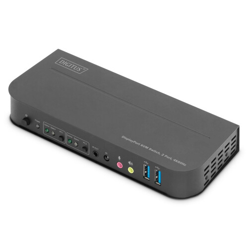 Commutatore KVM - Digitus by Assmann - 2x1 - HDMI e DisplayPort - USB - Nero