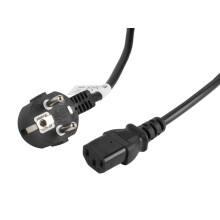 Lanberg CEE 7/7 -> IEC 320 C13 3m VDE strømkabel sort