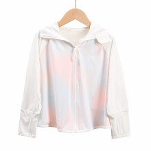 (Color white, M90CM) 2025 Summer Kids' Sun Protection Jacket - Ultra-Thin, UV-Resistant & Breathable. Adorable Design for Boys & Girls, Lightweight Sunblock Coat