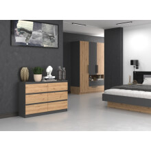 Topeshop M6 120 ANTRACYT/ART chest of drawers