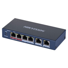 Switch PoE - HIKVISION - DS-3E0106HP-E - 4 Poorten 100M - 2 Uplinks - Budget