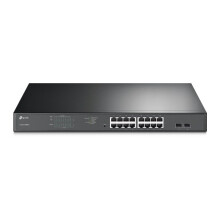 Conmutador - TP-LINK - JetStream TL-SG1218MPE - Inteligente - 16 x 10/100/1000 (PoE+) + 2 x Gigabit SFP