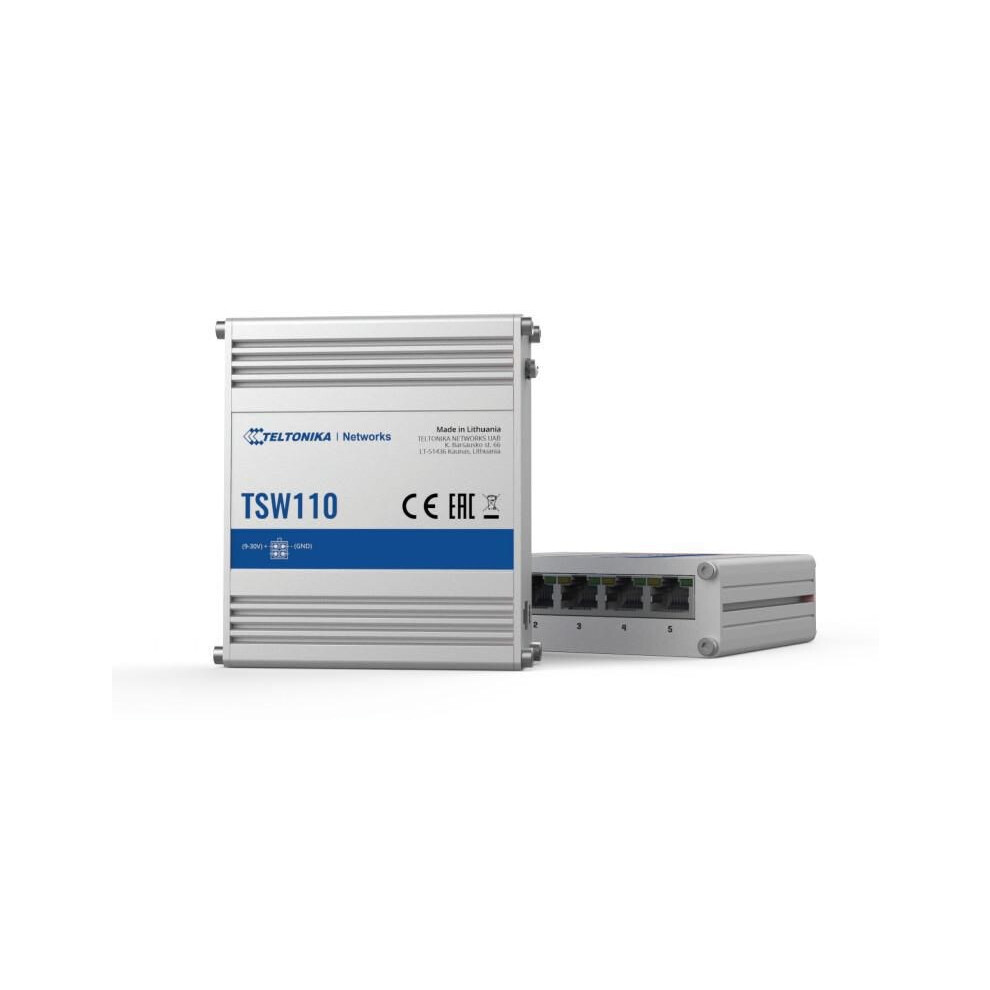 Teltonika TSW110 (5 Ports), Netzwerk Switch, Grau, Silber, Blau - Bild 8
