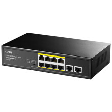 Cudy FS1010P Switch 10-100M PoE+ 10 Porte, 120 W, 8 * 10-100Mbps Porte PoE+, Modalità CCTV-VLAN, 802.3af- 802.3at