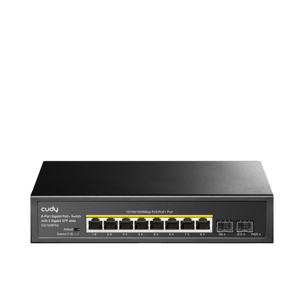Cudy Komutatorischer GS1008PS2 8 xGE PoE + 120 W 2 xSFP (10 Ports), Netzwerk Switch, Schwarz - Image 2