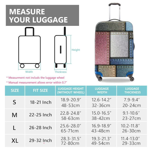 Suitcase Cover Protective Skin Elasticated Jean 26x28 inch Large 2