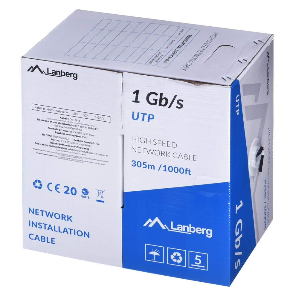 LAN KABEL UTP 1GB/S 305M DRAHT CA SCHWARZ LCU6-10CC-0305-BK - Bild 7