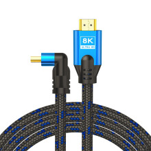 Cable HDMI - Savio - SAVKABELCL-175 - 8K - En ángulo - 5m - Con conectores dorados