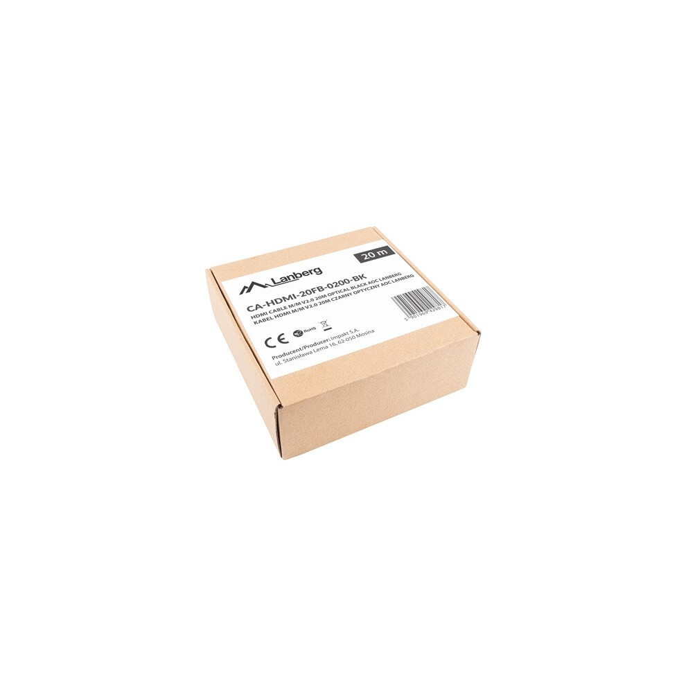 Lanberg Ca-Hdmi-20Fb-0200-Bk Optical Cable Hdmi M/M 20M V2.0 4K Aoc 5901969429817